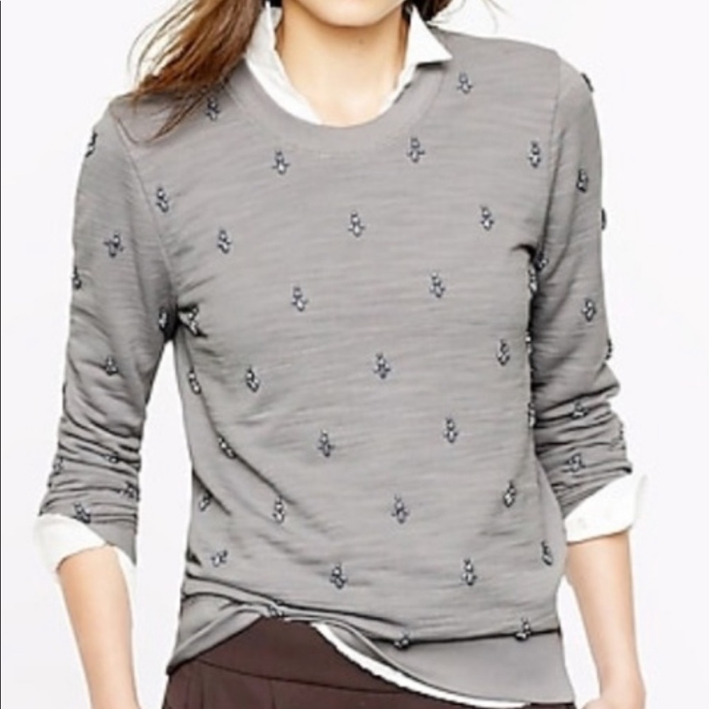 J Crew Embellished Sweatshirt